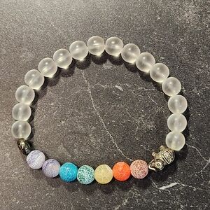7 Chakra Healing Crystal Bracelet w/ Elephant Charm